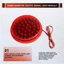 Module de Feu de Signalisation de 100 mm de Diamètre 12V Lampe LED Feu de Circulation Ampoule LED Feu de Signalisation Sans Visière Rouge