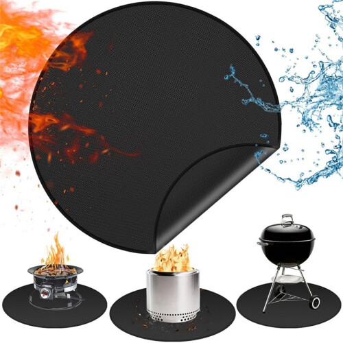 Fire Pit Mat for  Bonfire,Double-Sided Fireproof Firepit Mat Round Fire Pit BBQ Mat for Under Grill Mat 48Inch