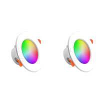 RGB Spotlight -Compatible Round Panel Light 2700K-6500K Recessed Down Light for Living Room Bedroom Decor