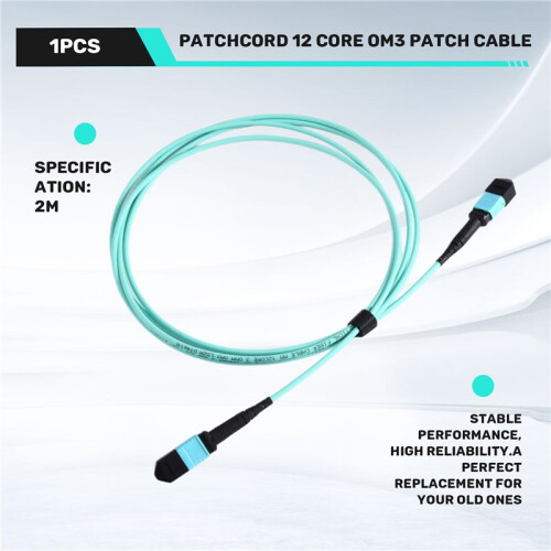 MPO Patchcord 12 Core OM3 Patch Cable Optic Cable Multi Mode OM3 Mpo for 100G 40G Module 12 Core OM3 Mpo Patchcord A 1
