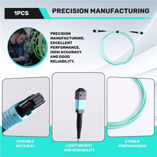 MPO Patchcord 12 Core OM3 Patch Cable Optic Cable Multi Mode OM3 Mpo for 100G 40G Module 12 Core OM3 Mpo Patchcord A 2