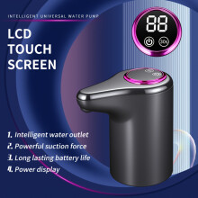 (Gray-With LCD) 1-teiliger Flaschenwasserspender, geeignet für 2–11,36–15,14–18,93 l Wasserflaschen, LCD-Leistungsanzeige, tragbares