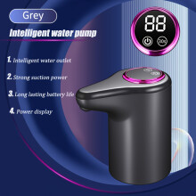 (Grey) Bomba de agua eléctrica, dispensador de agua doméstico automático inteligente para agua purificada y embotellada,