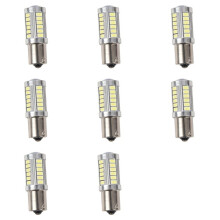 8X BA15S 12V White LED Sidelight Indicator Car Light Bulb 1156 P21W Silver 33-LED