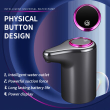 (Gray-Without LCD) 1pc Bottled Water Dispenser, Suitable for 2-11.36-15.14-18.93 L Water Bottles, LCD Power Display, Portable USB Charging