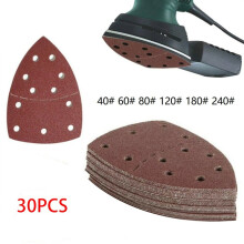 Triangle Sanding Discs Set 11-Hole Hook-and-Loop 30 Pcs
