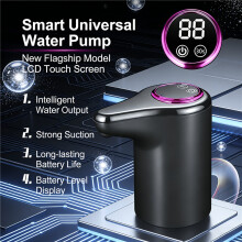 (Black) Pompe à bouteille d'eau électrique, distributeur d'eau automatique Rechargeable par USB, adapté à une capacité d'eau de