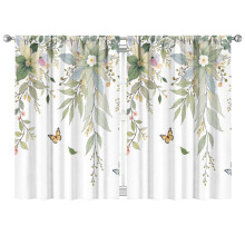 Green Leaves Blackout Curtains 2 Panels 41x63 Inch