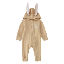 Baby Easter Jumpsuit with Bunny Ears Hood and Zipper