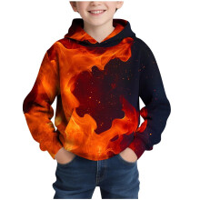 Boys Hooded Sweatshirt Flame 3D Print Long Sleeve Pullover