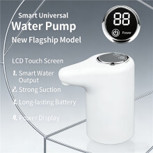 (White) Elektrische waterflespomp, USB oplaadbare automatische waterdispenser, geschikt voor water met een capaciteit van 11