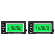 2X LCD Digital Hourmeter Tachometer Engine Thermometer Replaceable Clock for Motorcycle ATV Marine Boat Gasoline Engines