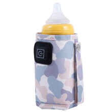 Universeller USB-MilchwasserwäRmer Reise-Kinderwagen Isolierte Tasche Tragbarer Baby-FlaschenwäRmer Camouflage Grau-Weiß