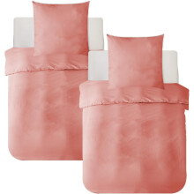 Juego de sábanas de algodón 4 piezas 135x200 cm 100% algodón rosa — ropa cama matrimonio, funda nórdica transpirable