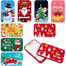 Latas Navideñas para Galletas Regalos 8 Piezas Motivo de Navidad — cajas metalicas decoradas, envases para dulces