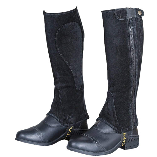 (M, Black) Moretta Childrens/Kids Suede Half Chaps