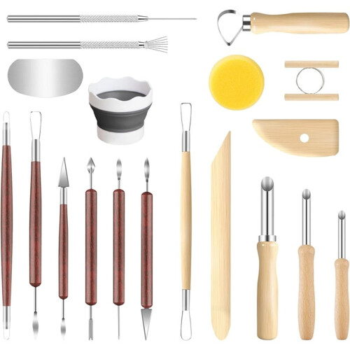 Clay Tools Kit, 19 PCS Pottery Tools, Sculpting Tool for Pottery for Ceramic , Carving, Drawing, Shaping