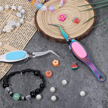 Set di 6 Pinzette per Lavori Artigianali, Punta Fine con Impugnatura Inversa In Acciaio Inossidabile per Gioielli DIY, Elettronica e Lavori