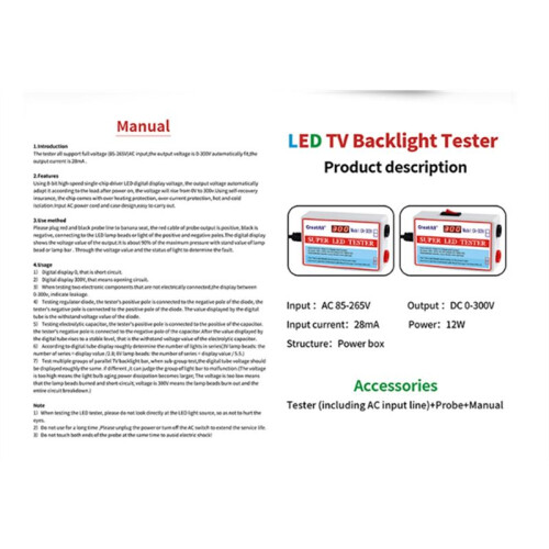 CREATALL Portable LED Lamp Beads Light Bar TV Backlight Tester LED Strips Beads Lamp Board Test Tool EU Plug 1