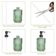 12Pcs Stainless Steel Liquid Soap Dispenser Pump Replacement with Thread for Standard 28/400 Neck Size Nozzle & Tube