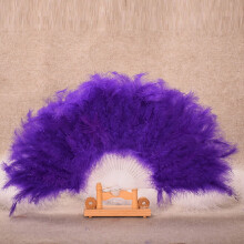 Wedding Showgirl Dance Fan Elegant Large Feather Folding