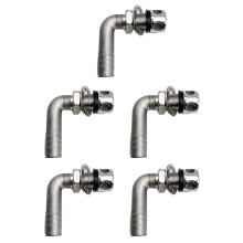 5X Roestvrijstalen 90 Bocht Brandstofontluchting 3/5Inch - Boot/Vrachtwagen/Auto Gastank, 2 Gaten