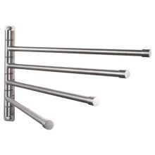 Wall Mounted Swing Towel Bar - Stainless Steel Bath Towel Rod 4-Arm, Bathroom/Kitchen Swivel Towel Rack Hanger Holder