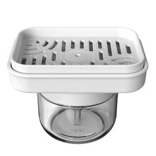 Dish Soap Dispenser with Easy Press Pump, Sponge Holder and Detergent Box for Efficient Kitchen Cleaning
