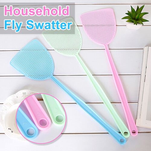 Plastic Fly Swatter Long Handle 3-Pack