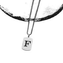 Stainless Steel Initial Pendant Necklace for Men and Women