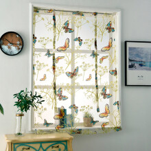 Sheer Curtains Flower Pattern Rod Lift Design 1 Pair