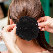 Soimiss Zwart Hittebestendig Zijden Haaraccessoire voor Een Rommelige Knot2