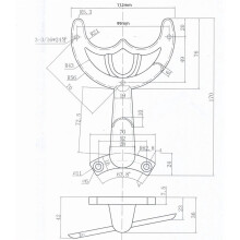 Set van 4 plafondventilatorarmen en montagebeugels