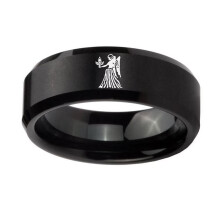 Bague en acier inoxydable avec le signe de la Vierge, taille 9