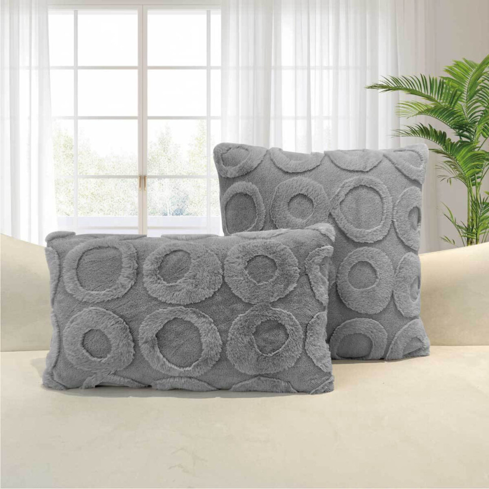 Decorative Pillow Light Gray 45x45 cm PP Cotton Filling