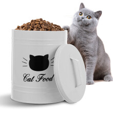 Contenedor hermético de metal blanco para alimentos para mascotas Soimiss