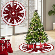 Jupe de sapin de Noël rouge, 75 cm (29,5 pouces), en polyester brossé