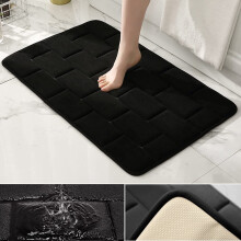 Χαλί Μπάνιου Memory Foam Μαύρο με Σχέδιο από Τούβλα 15,7x23,6 ίντσες