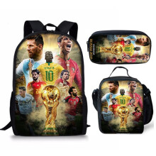 Messi Neymar Football Backpack Set with Shoulder Bag, Lightweight School Bag[JUN]