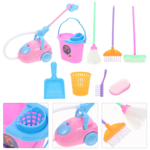 Dollhouse Mini Cleaning Tools Plastic 9pcs