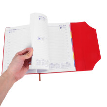 Rode weekplanner, ongedateerde kantoororganizer met