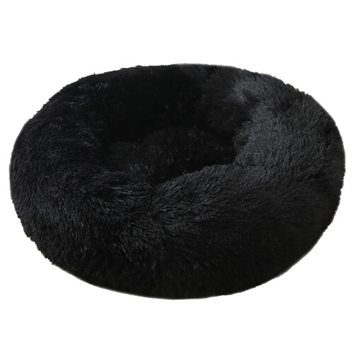 Cama redonda para cães em formato de donut com borda ortopédica de 20 cm (8 polegadas).