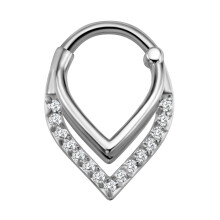 Argola de nariz em titânio com microzircônia cúbica