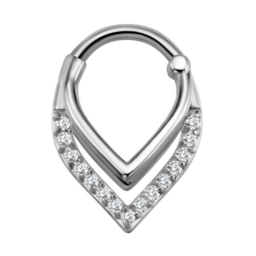 Argola de nariz em titânio com microzircônia cúbica