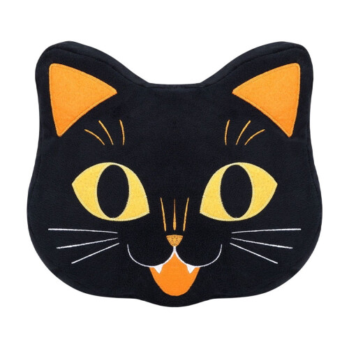 Coussin décoratif d'Halloween Chat Noir 18x18
