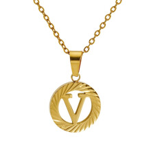 Initial Pendant Necklace 18K Gold Plated A-Z Letter on
