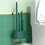 Scopa per WC con base pesante, setole resistenti e manico lungo in ABS. 1