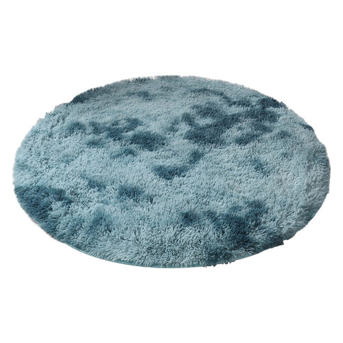 Tapete redondo EGYMEN roxo-azul de 81 cm (32 polegadas) antiderrapante e felpudo.