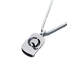 Titanium Steel Initial Pendant Necklace Unisex A-Z
