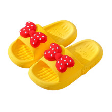 Toddler Girls Slippers Bowknot Design Yellow Size 8-9